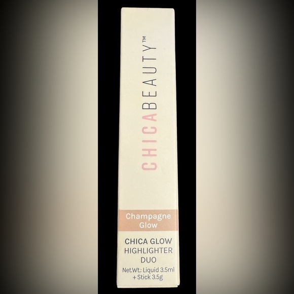 Chica Beauty Chica Glow Highlighter Duo Champagne Glow Brand New in Box 2 IN 1 - Picture 1 of 9